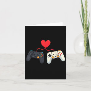 Video Gamer Valentines Day With Controllers Heart Card