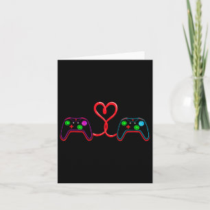 Video Gamer Valentines Day With Controllers Heart Card
