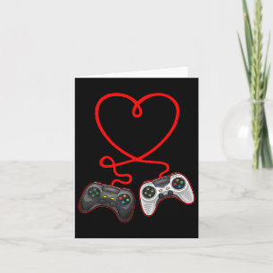 Video Gamer Valentines Day With Controllers Heart Card