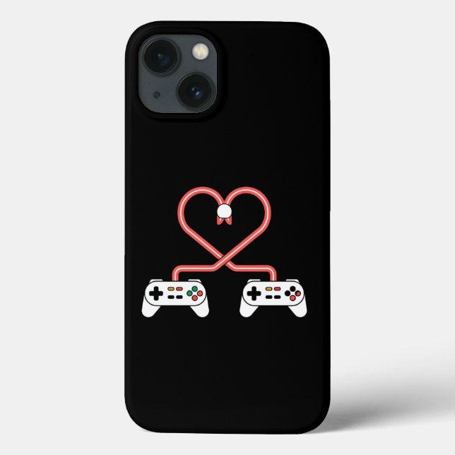 Video Gamer Valentines Day With Controllers Heart  Case-Mate iPhone Case (Back)