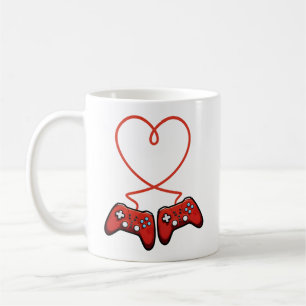 Video Gamer Valentines Day With Controllers Heart Coffee Mug