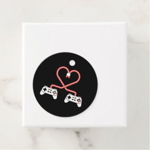 Video Gamer Valentines Day With Controllers Heart Favour Tags