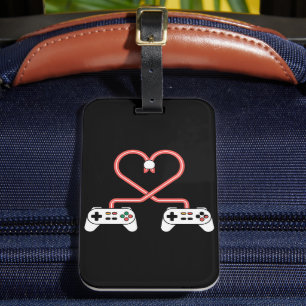 Video Gamer Valentines Day With Controllers Heart Luggage Tag
