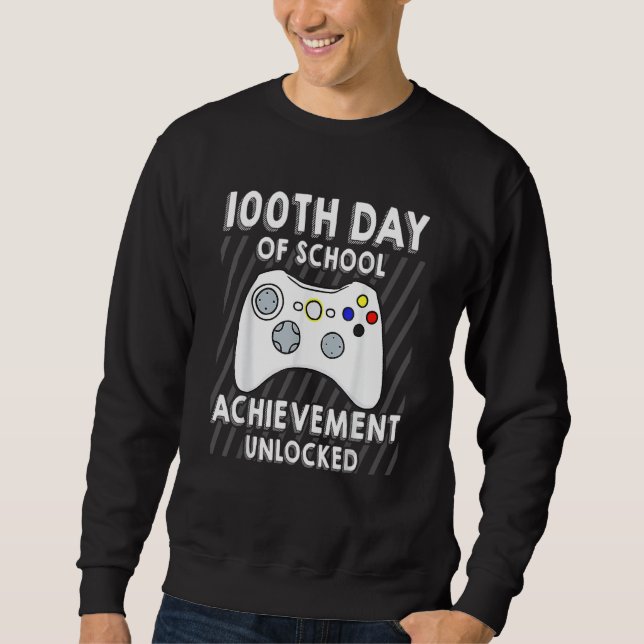 Video Gamers 100th Day Of School Boys Kids Sweatshirt (Front)