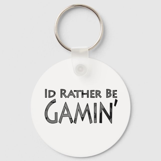 Video Games and Gaming - I'd Rather Be Gaming Key Ring (Front)