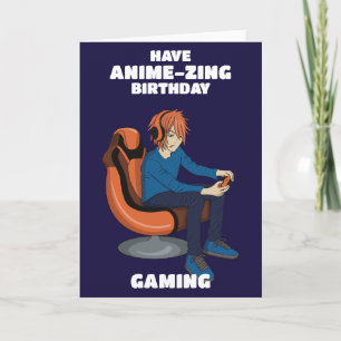 Video Games Anime Gamer Boy Card