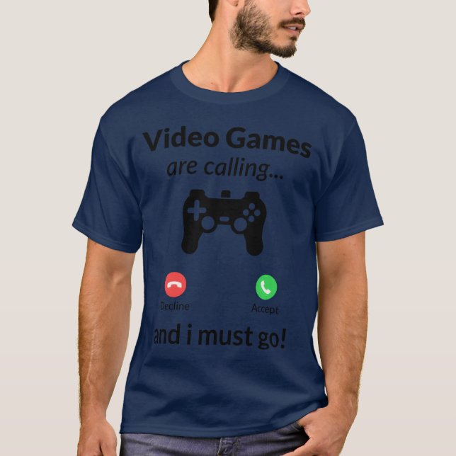 Video Games Are Calling Decline retro boy T-Shirt (Front)