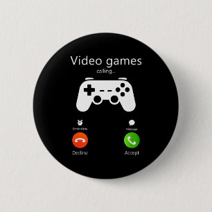 Video Games Are Calling Funny Gaming Retro Gamer G 6 Cm Round Badge