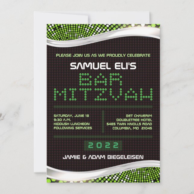 VIDEO GAMES Bar Bat Mitzvah Invitation (Front)