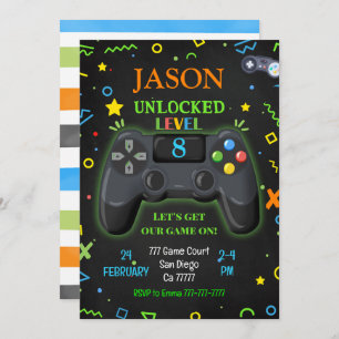 Video Games Birthday Invitation