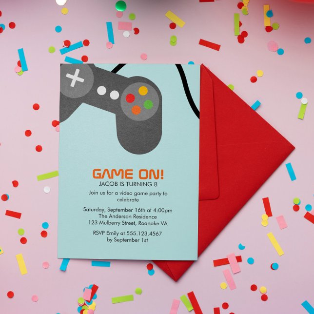 Video Games Birthday Party Invitation (Creator Uploaded)