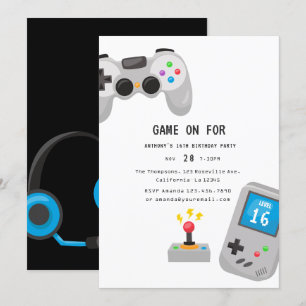 Video Games Birthday Party Invitation