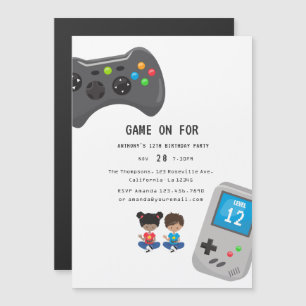 Video Games Birthday Party Magnetic Invitation