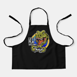 Video games dinosaur apron
