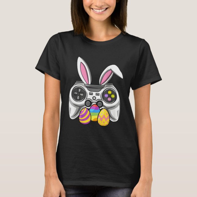 Video Games Easter Day Bunny Egg  Gamer Boys Girls T-Shirt (Front)