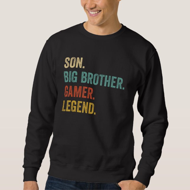Video Games Funny Big Brother Gamer Teen Boys Kids Sweatshirt (Front)