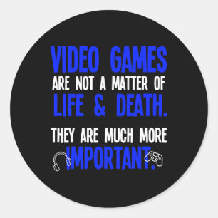 Video Games Funny Pc Console Gamer Geek  Classic Round Sticker