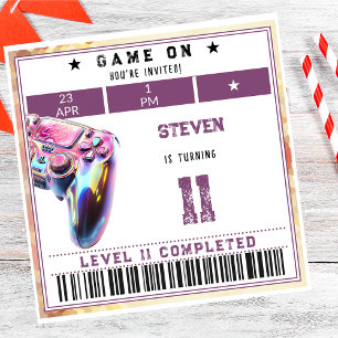 Video games kids birthday napkin