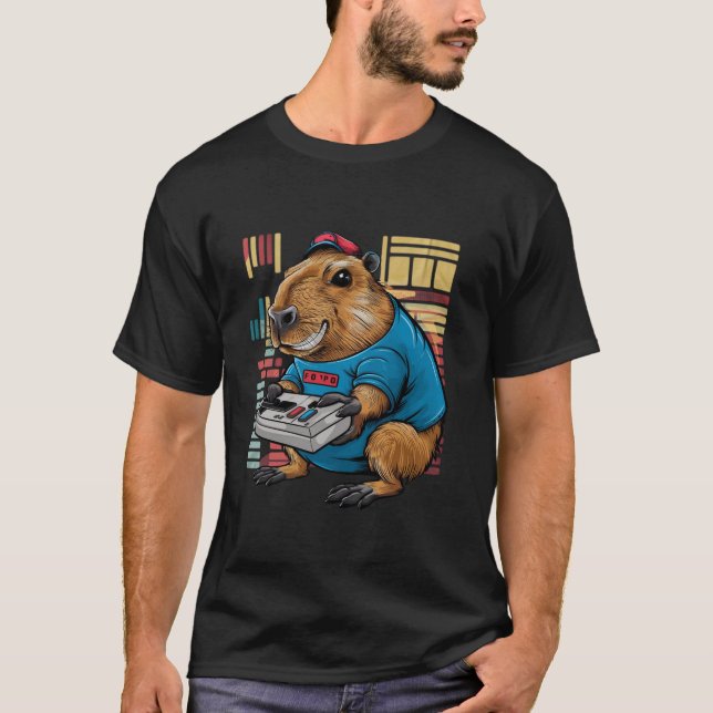 Video Games Lover Capybara Funny Video Games Capyb T-Shirt (Front)