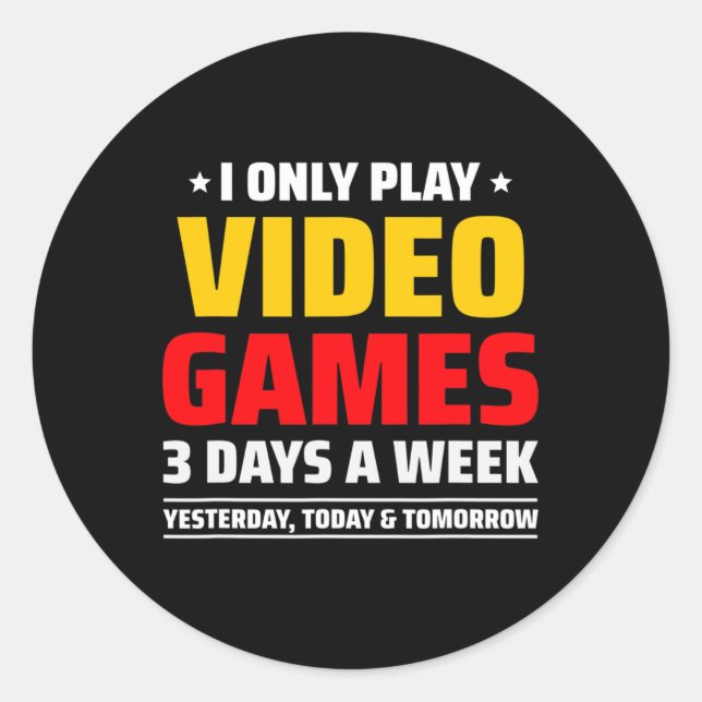 Video Games - Pc Console Gaming - Funny Video Game Classic Round Sticker (Front)