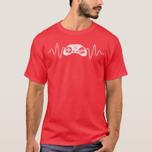 Video Games Player Controller Heartbeat Gamer Gift T-Shirt