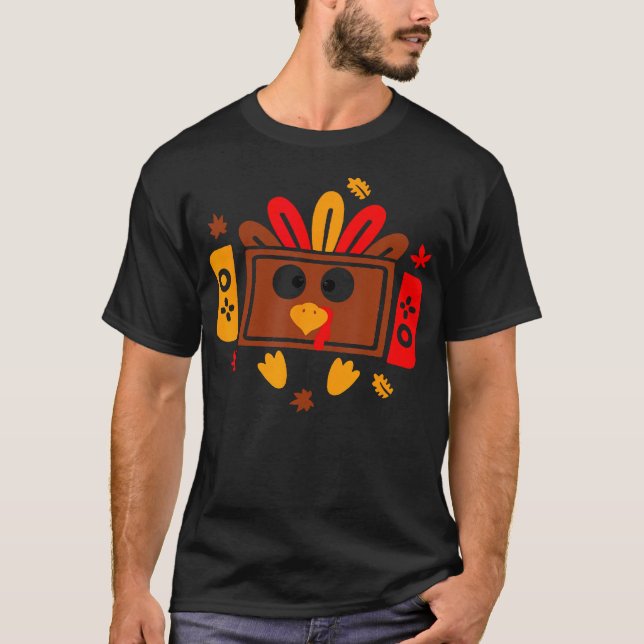 Video Games Thanksgiving Turkey Gamer Gaming Boys  T-Shirt (Front)