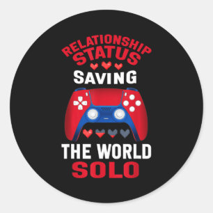 Video Games Valentines Day Gamer Gaming  Classic Round Sticker