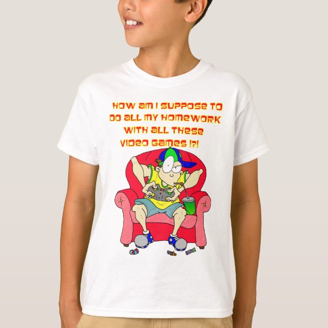 Video Games vs Homework T-Shirt (Front)