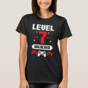 Video Gaming Birthday 7 Year Old Gamer Gift Level T-Shirt