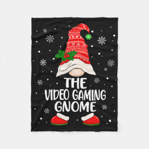 Video Gaming Gnome Funny Matching Family Christmas Fleece Blanket