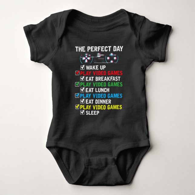 Video Gaming Kids Funny Gamer Baby Bodysuit (Front)