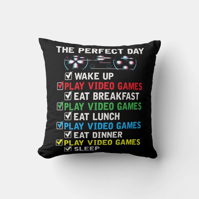 Video Gaming Kids Funny Gamer Cushion (Front)