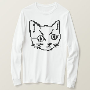 VIDEO KITTY CAT PIXEL ART LONG SLEEVE T-SHIRT