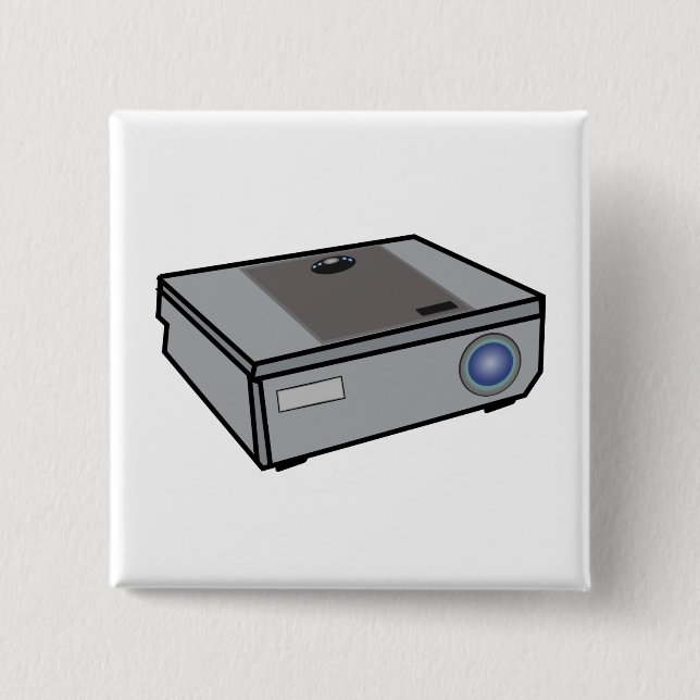 Video projector 15 cm square badge (Front)
