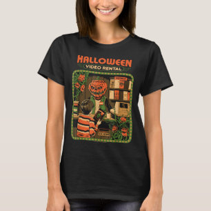 Video Rental Halloween Sarcastic Vintage Funny T-Shirt