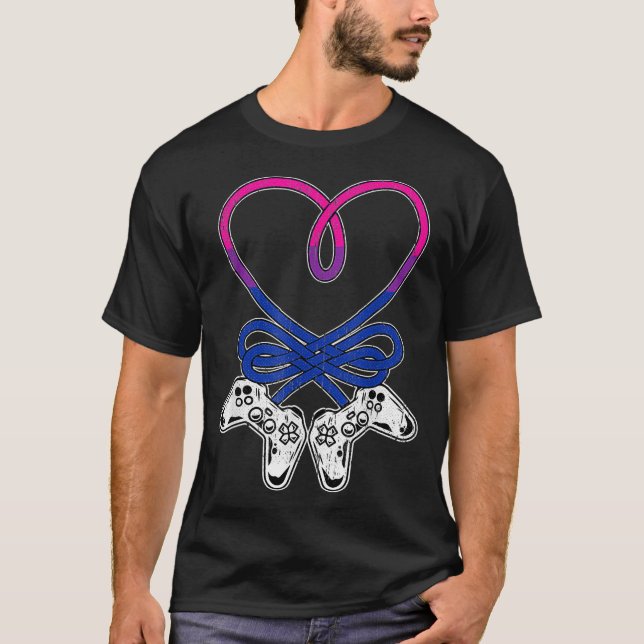 VideoGame Controller Bisexual Pride Gaming LGBTQ G T-Shirt (Front)