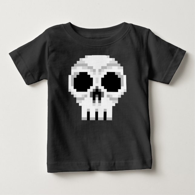 Videogame Death Skull - Pixel Art Baby T-Shirt (Front)