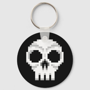 Videogame Death Skull - Pixel Art Key Ring
