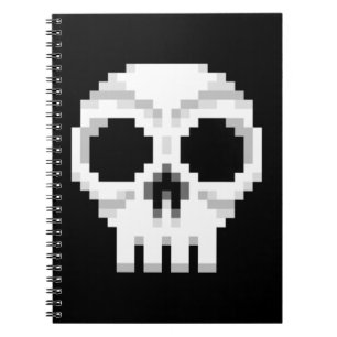Videogame Death Skull - Pixel Art Notebook