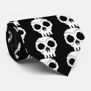 Videogame Death Skull - Pixel Art Tie