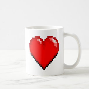Videogame Life Heart - Pixel Heart Coffee Mug