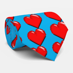 Videogame Life Heart - Pixel Heart Tie