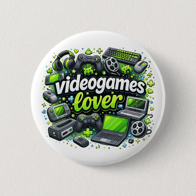 Videogames Lover 6 Cm Round Badge (Front)