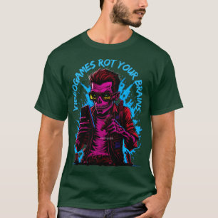 Videogames rot your brains zombie 4 T-Shirt