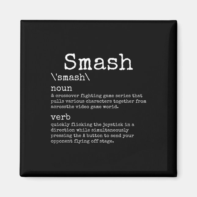 Videogames Smash Definition Funny Video Game Gamer Magnet (Front)