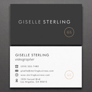 Videographer Luxury Black Elegant Modern Business Card