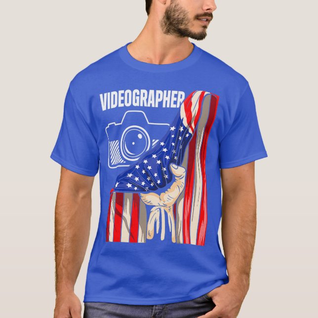Videographer USA Videography Filmmaker Gift T-Shirt (Front)