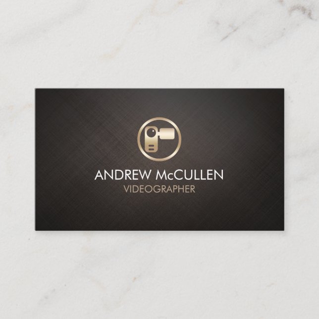 Videographer Video Camera Icon Business Card (Front)