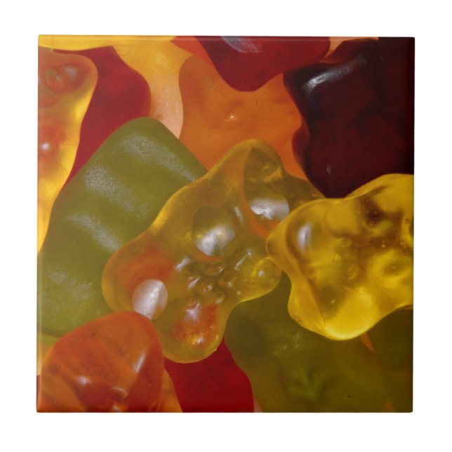 Viele bunte Gummibärchen Ceramic Tile (Front)