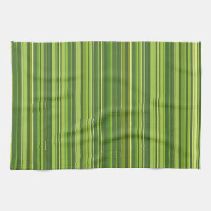 Viele bunte Streifen im grünen Muster Tea Towel